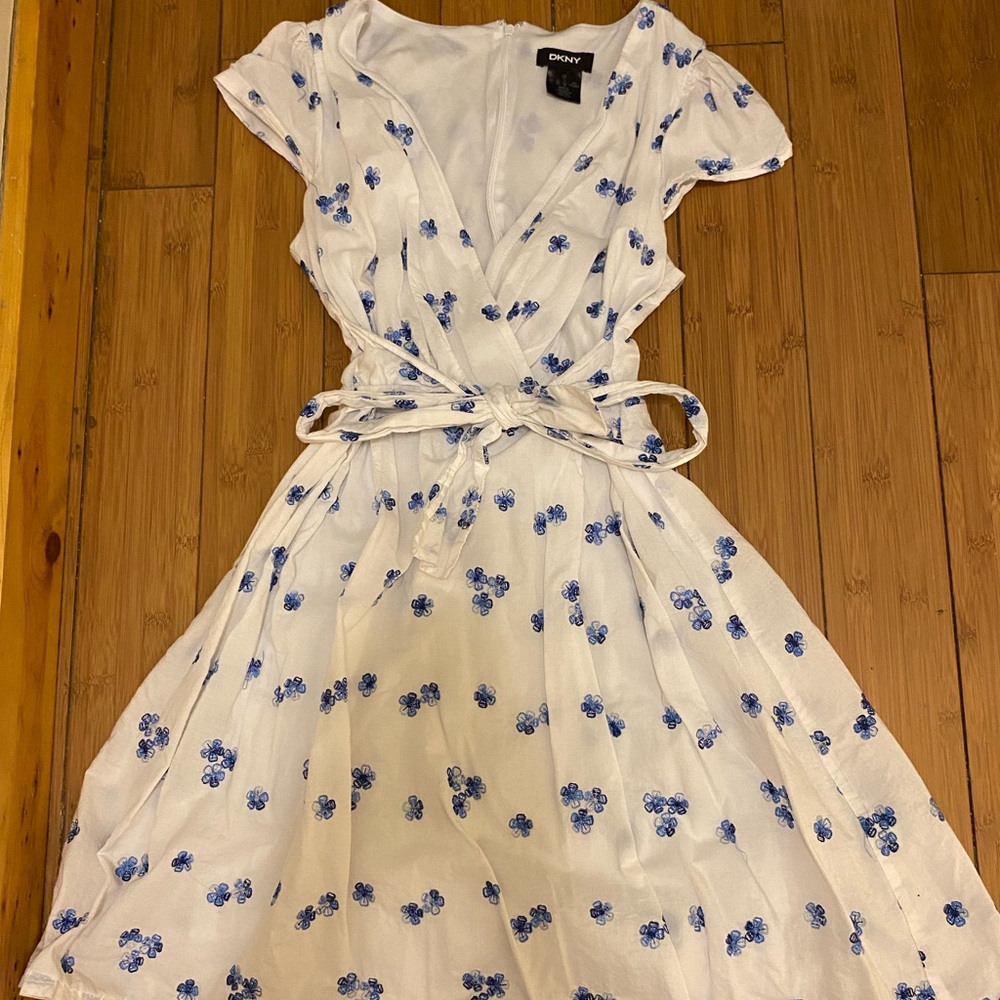 DKNY summer floral dress with tie belt